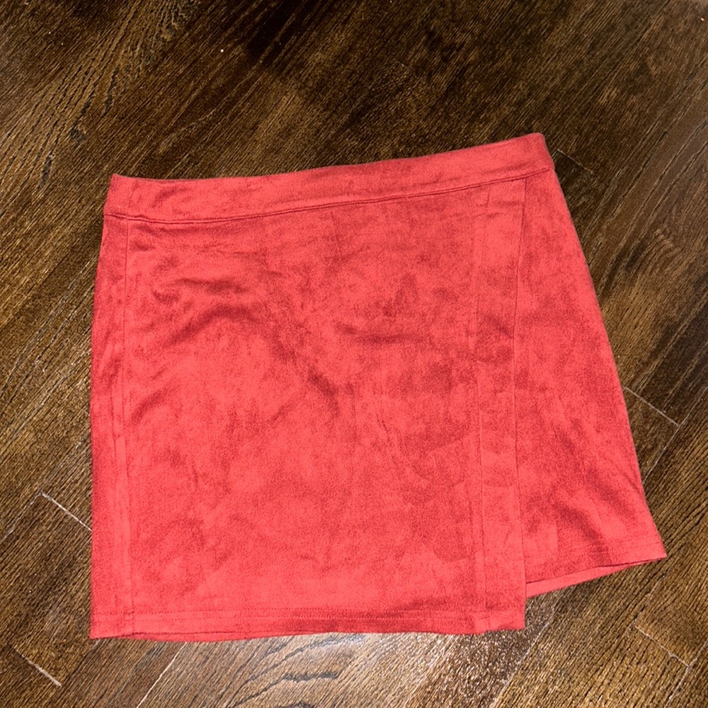 Suede mini skirt